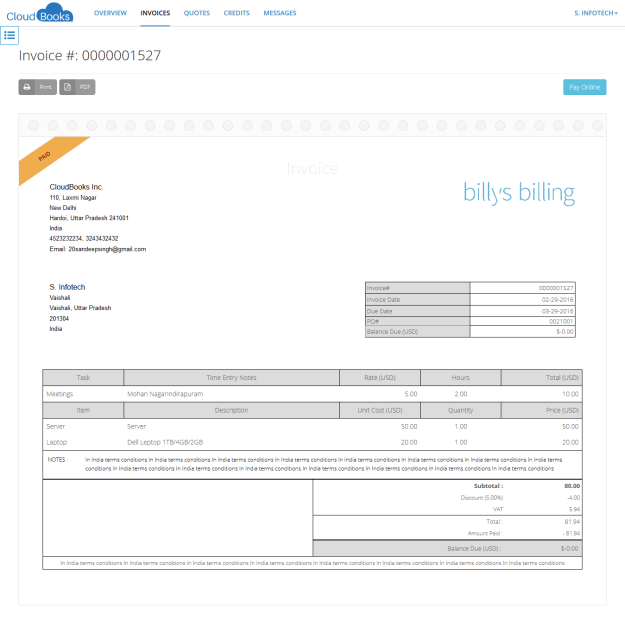 12 - Finally Paid Invoice Generated