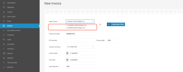 Add multiple contacts to invoice