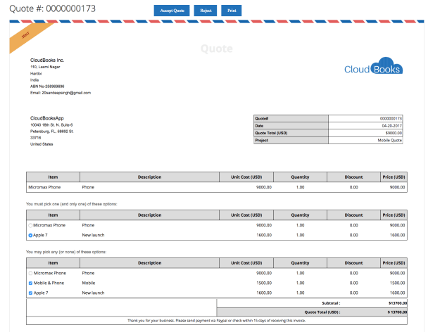 Creating and sending a quote has never been easier