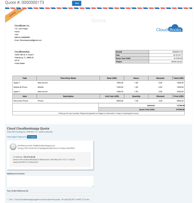 Creating and sending a quote has never been easier